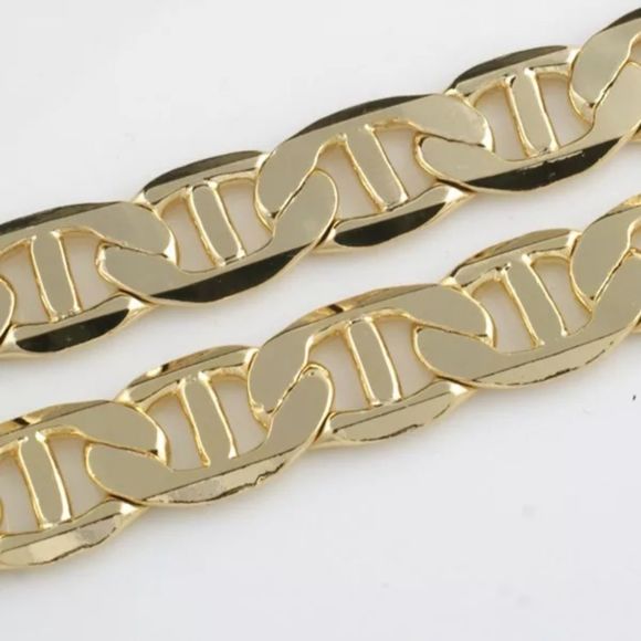 14K Gold Stamped Mariner Link Chain 30" NEW - Picture 3 of 4